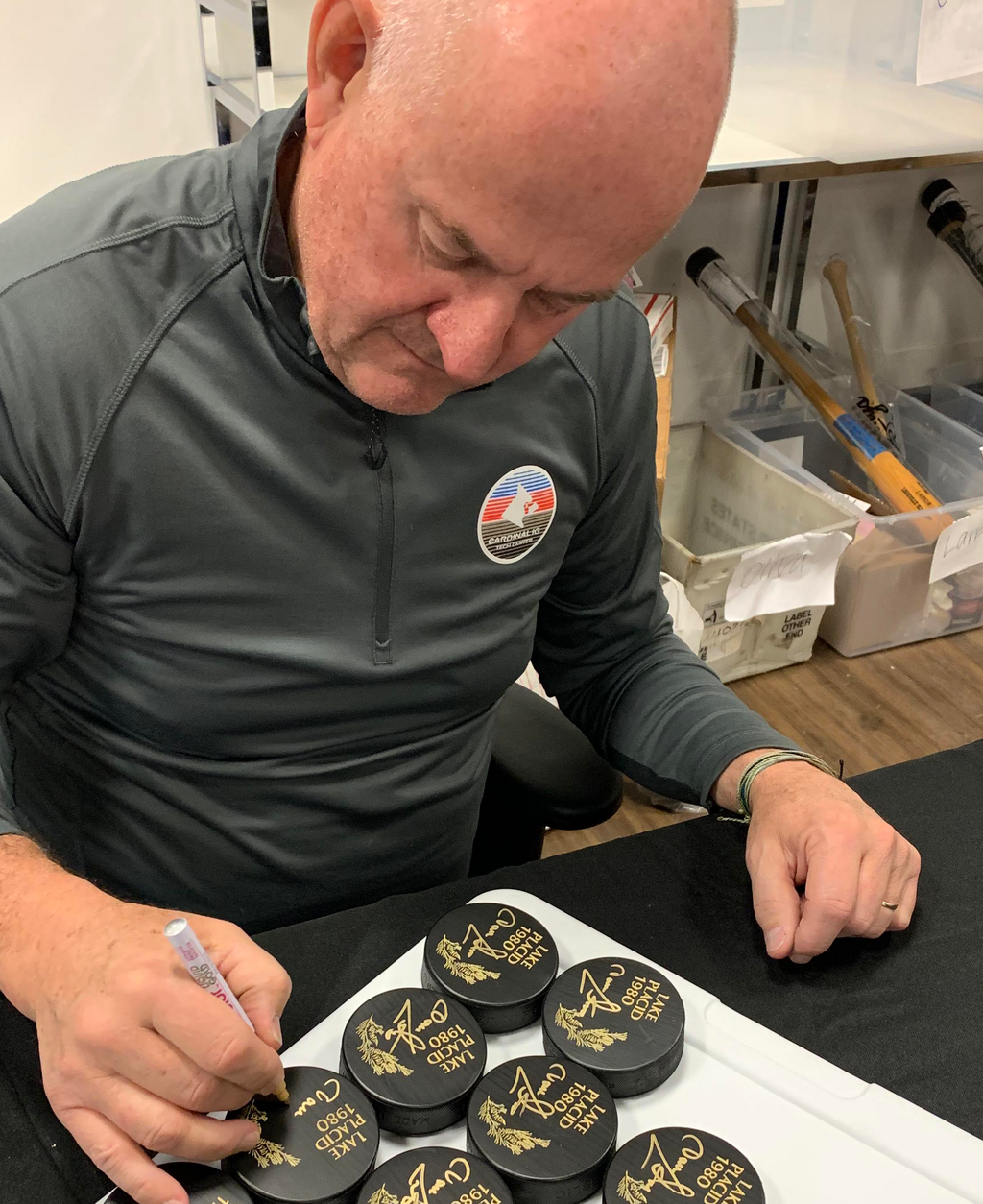 Dave Christian Autographed Fan HQ Exclusive 1980 Lake Placid Puck Autographs FanHQ