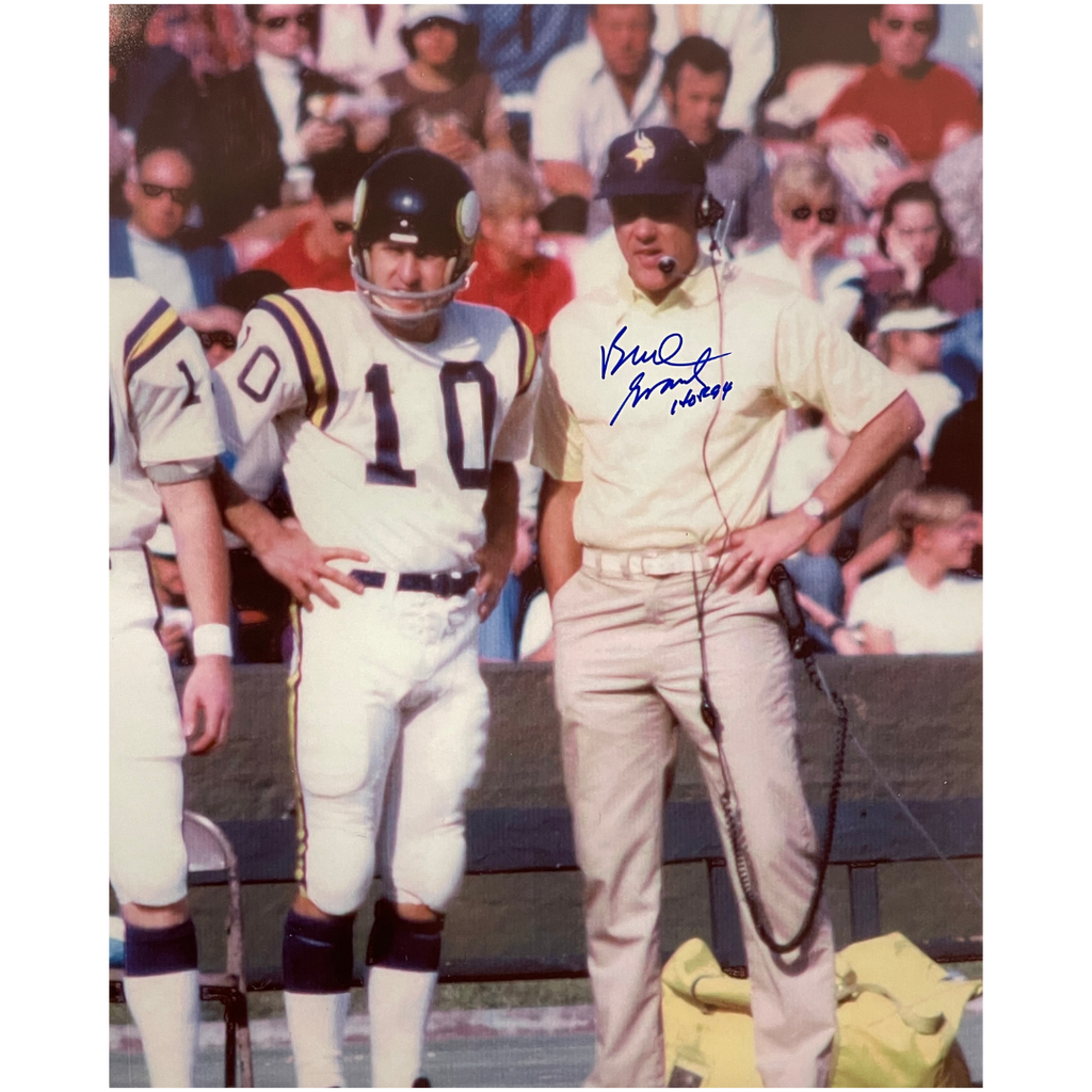 Bud Grant Signed and Inscribed 16x20 Photo (Blue Autograph) Autographs Fan HQ   