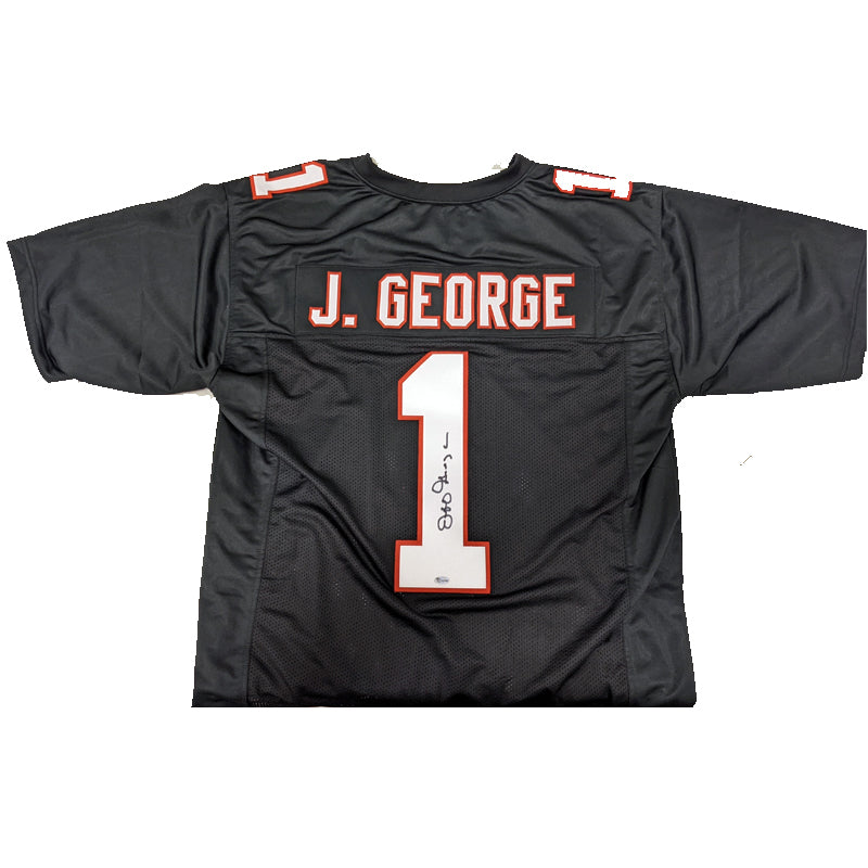 Jeff George Autographed Black Pro-Style Jersey Autographs FanHQ   