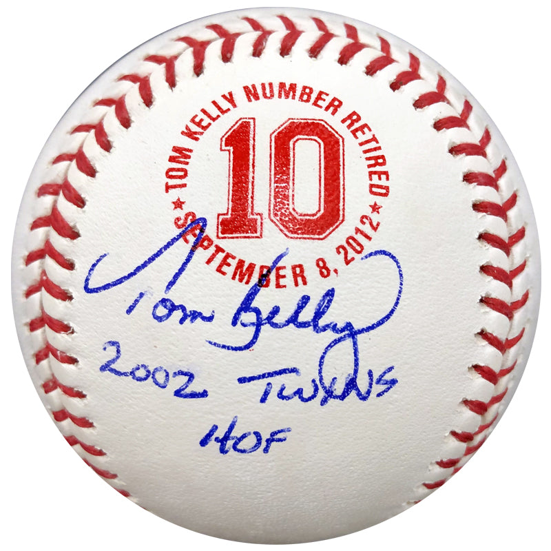 Tom Kelly Signed and Inscribed "2002 Twins HOF" Fan HQ Exclusive Number Retired Baseball Minnesota Twins (Standard Number) Autographs Fan HQ   