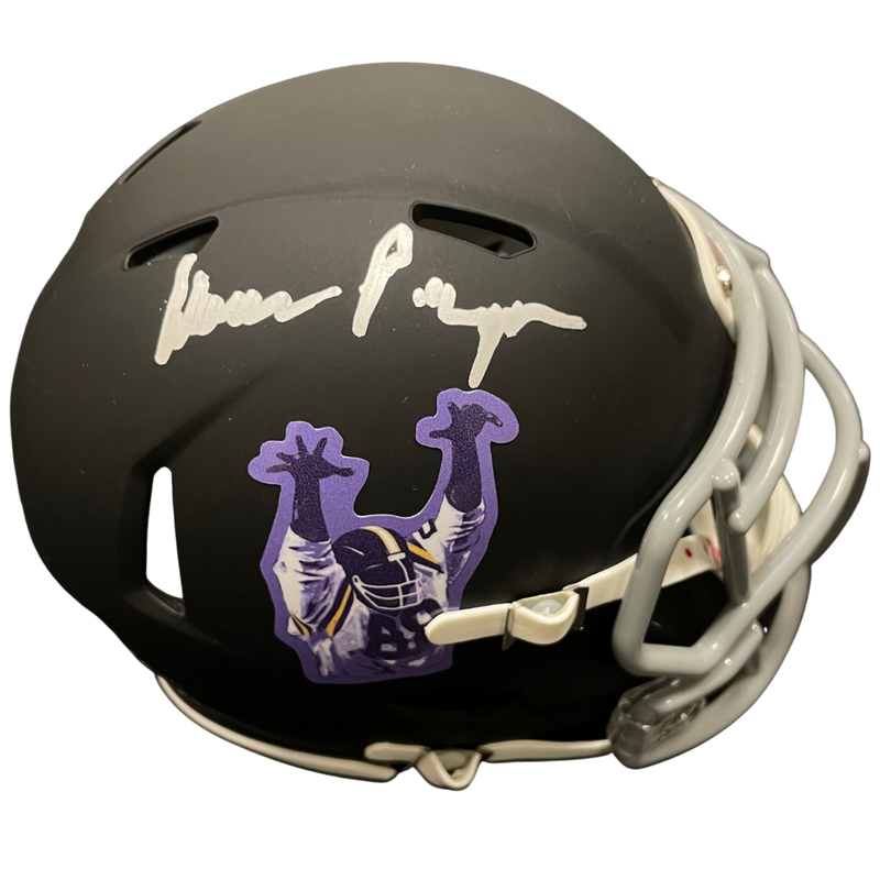 Alan Page Autographed Custom SotaStick Art Blackout Mini Helmet (Number 82/88) Autographs Fan HQ   