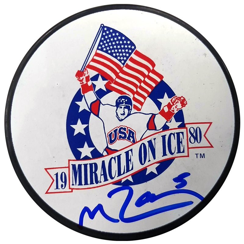 Mike Ramsey Autographed Miracle On Ice Logo Puck