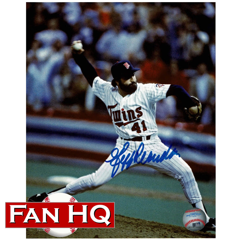 Brad Radke Autographed Minnesota Twins 8x10 Photo Blue Jersey