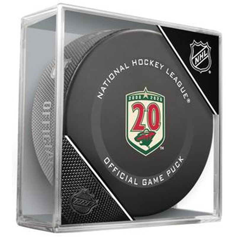 Minnesota Wild 2020-21 20th Season Official NHL Game Hockey Puck w/ Case Collectibles FanHQ   