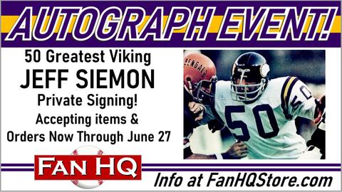 Jeff Siemon Private Signing - Items/orders due to Fan HQ by June 27, 2021
