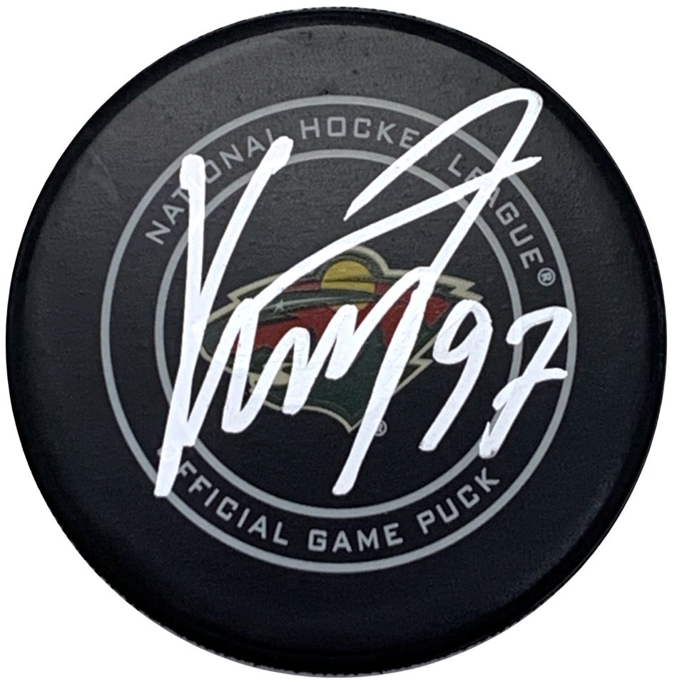 Autographed/signed Kirill Kaprizov Minnesota White Hockey 