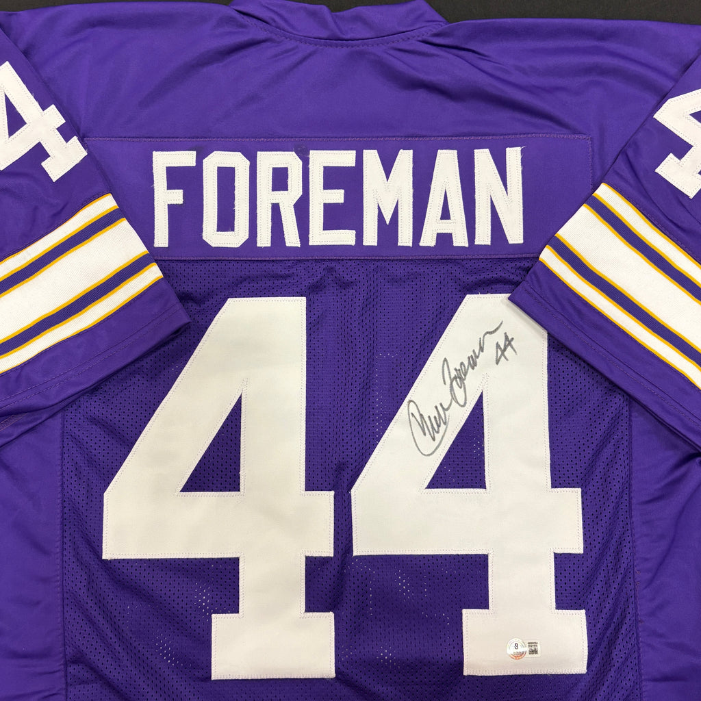 Chuck Foreman Autographed Purple Pro-Style Jersey Autographs FanHQ