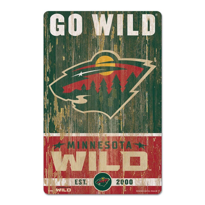 PRE-ORDER: Marc-Andre Fleury Autographed Minnesota Wild 11" x 17" Wood Sign Autographs FanHQ Go Wild! Autograph Only