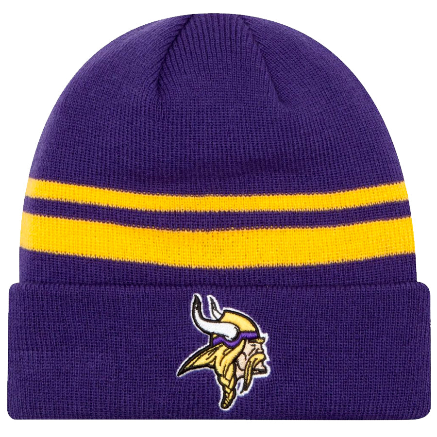 Minnesota Vikings New Era Purple Stripe Cuff Knit Hats New Era   