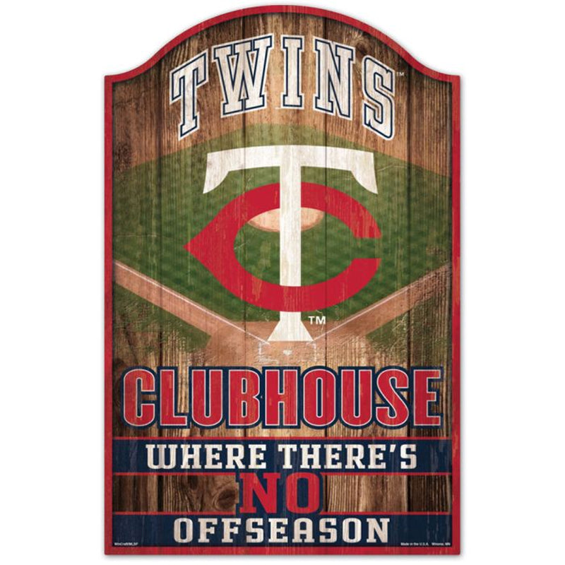 Minnesota Twins Clubhouse 11" x 17" Wood Sign Collectibles Wincraft   