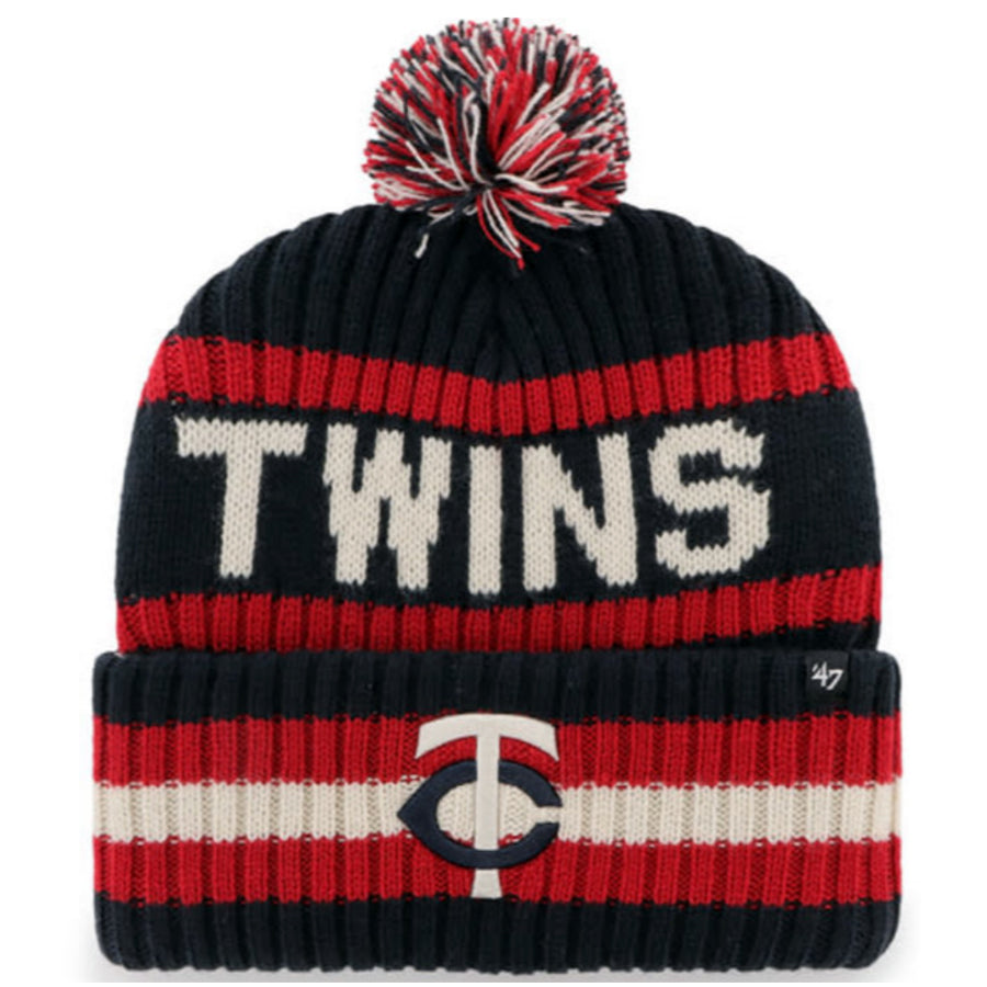 Minnesota Twins '47 Brand Navy/Red Bering Cuff Knit w/ Pom Hats 47 Brand   