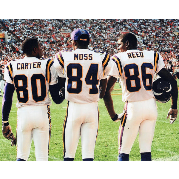 Cris Carter, Randy Moss & Jake Reed "Three Deep" Unsigned Minnesota Vikings 8x10 Photo Collectibles Fan HQ