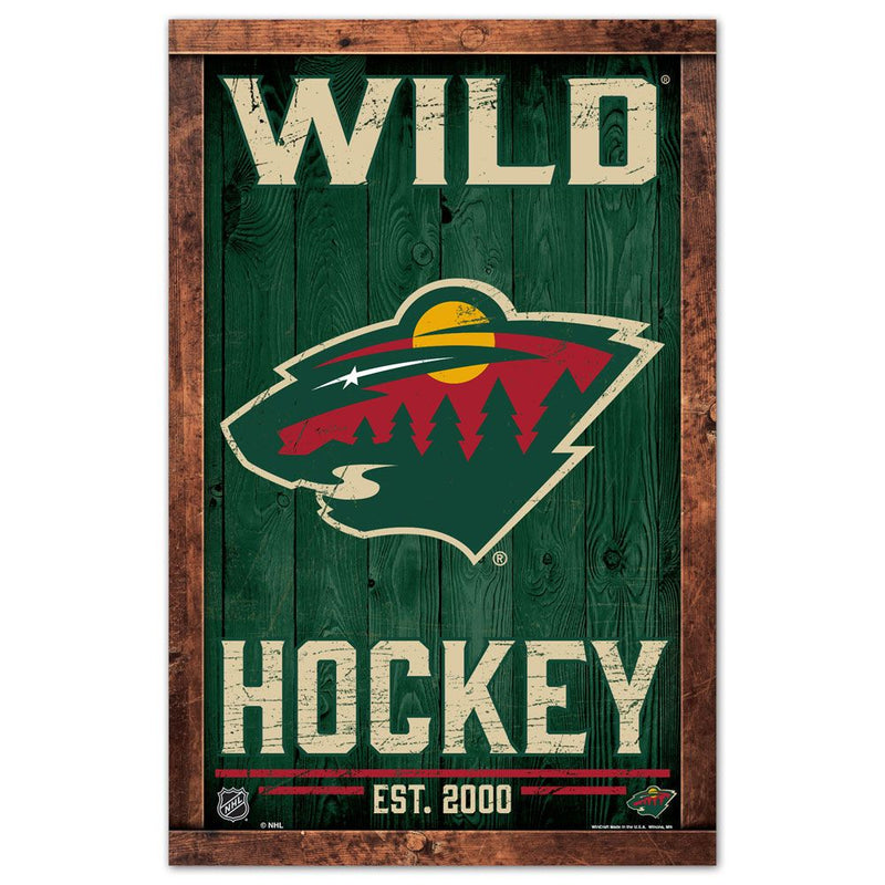 PRE-ORDER: Autographed Minnesota Wild 11x17 Wood Sign (Select Player From List) Autographs FanHQ Matt Boldy Wild Hockey sign