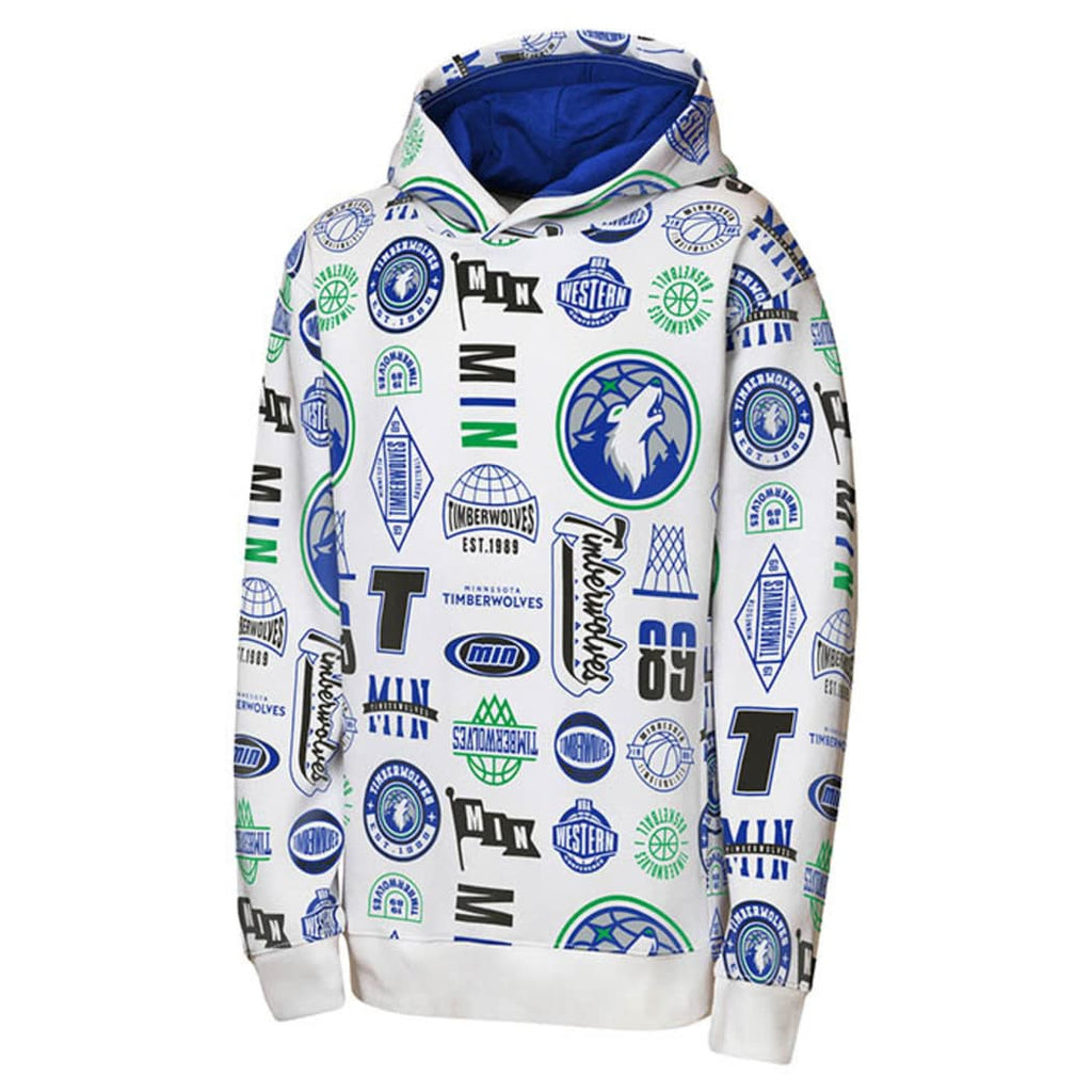Minnesota Timberwolves Kids All Over Print Hoodie Kids Outerstuff