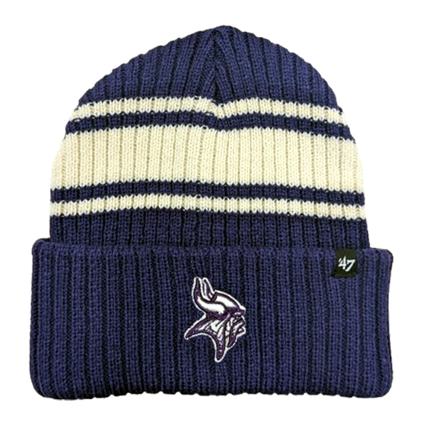 Minnesota Vikings '47 Brand Purple Harbor Stripe Cuff Knit Hats 47 Brand