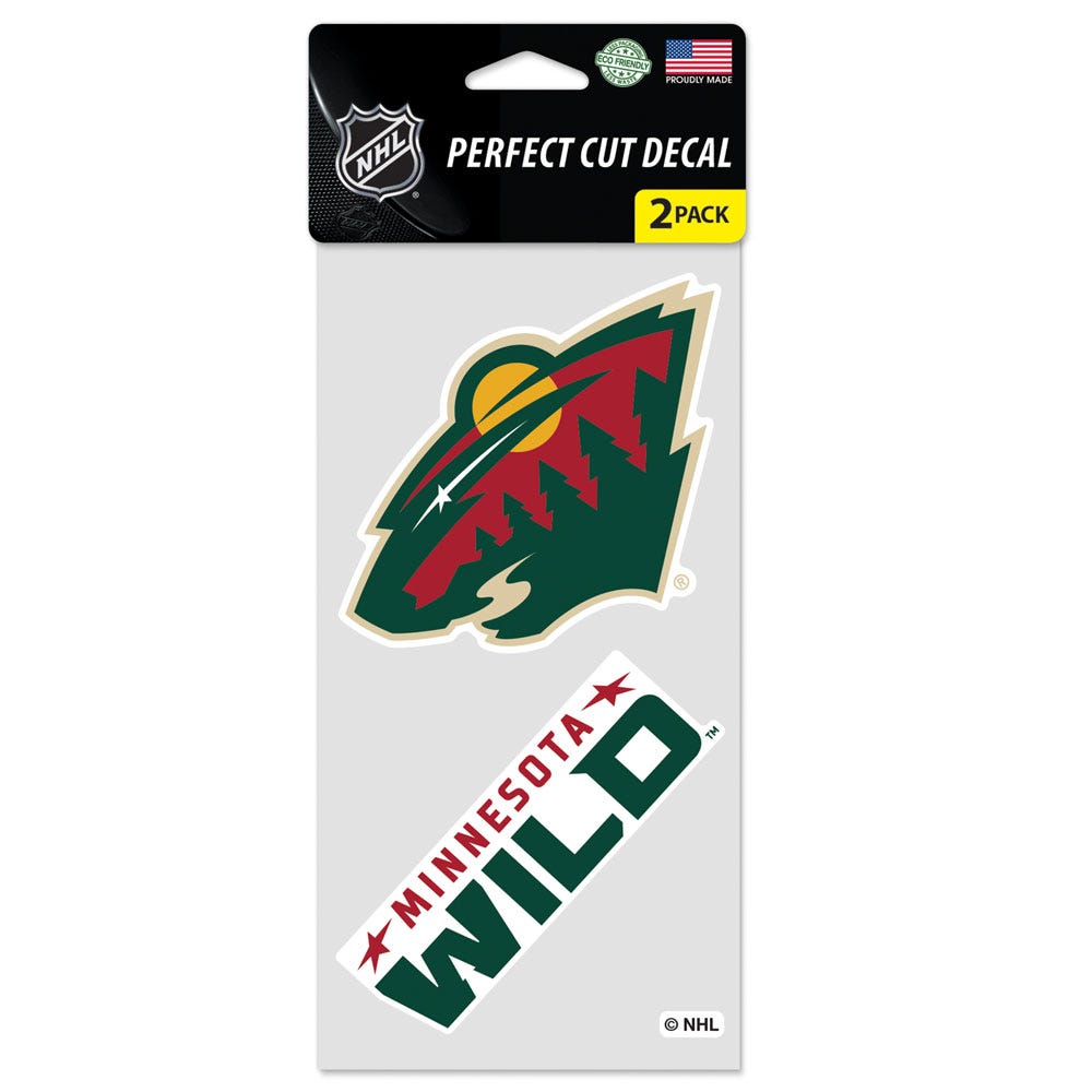 Minnesota Wild 2-pack 4" x 4" Perfect Cut Color Decals Collectibles Wincraft