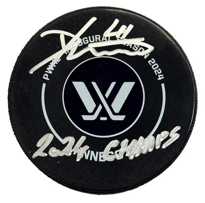 Denisa Krizova Autographed PWHL Minnesota Official Game Puck w/ 2024 Champs Inscription Autographs FanHQ
