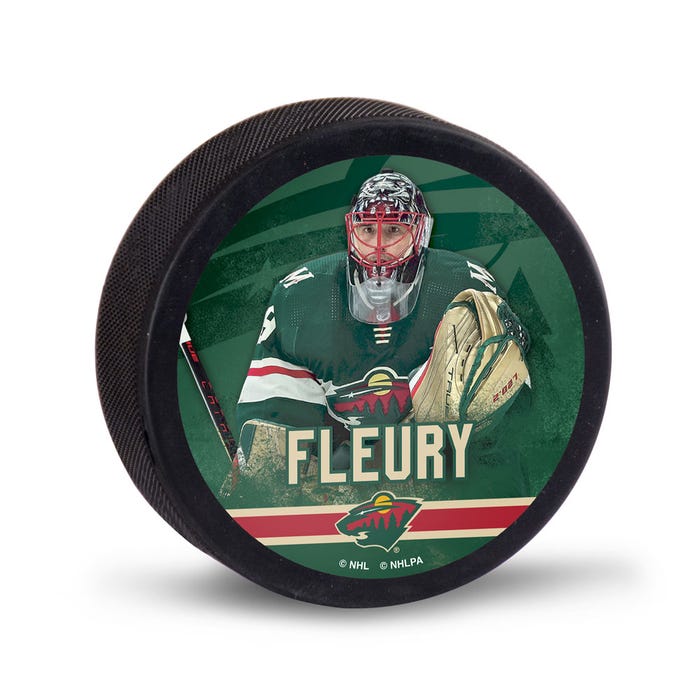 Marc-Andre Fleury Unsigned Minnesota Wild Player Puck w/ Case Collectibles Wincraft
