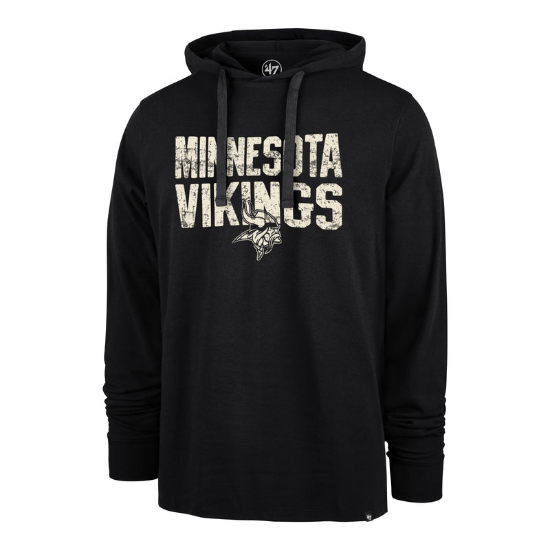 Minnesota Vikings '47 Brand Charcoal Light Weight Script Hoodie Sweatshirts 47 Brand   