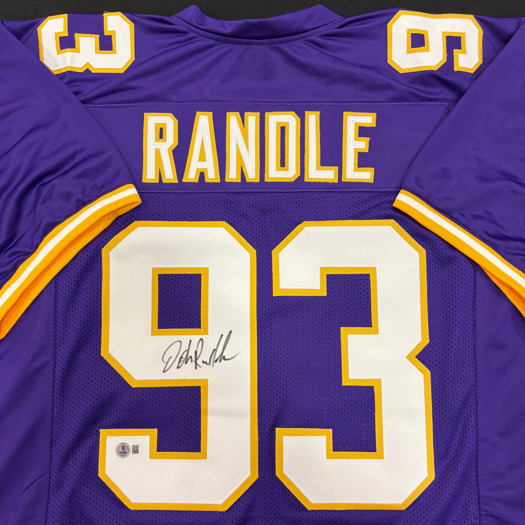 John Randle Autographed Purple Pro-Style Jersey Autographs FanHQ