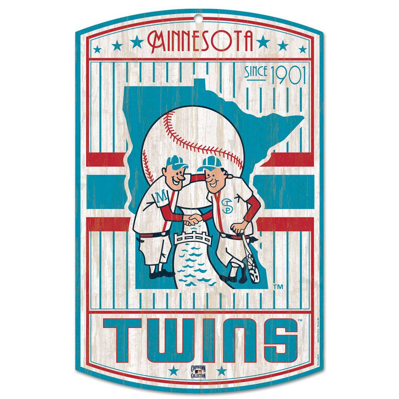 Minnesota Twins Cooperstown Collection 11" x 17" Wood Sign Collectibles Wincraft