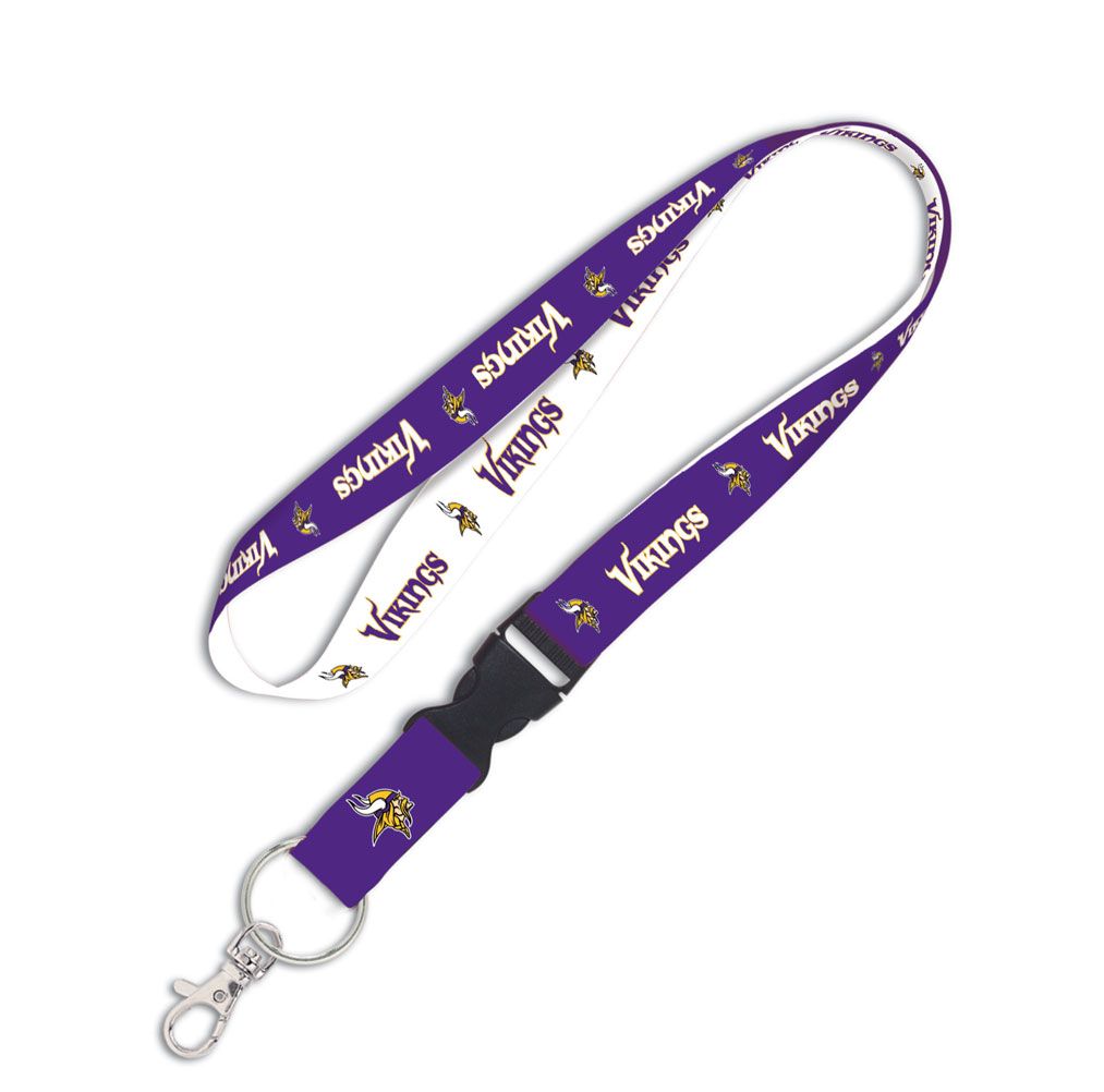 Minnesota Vikings Two-Sided Lanyard 1" w/ Detachable Buckle Collectibles Wincraft   