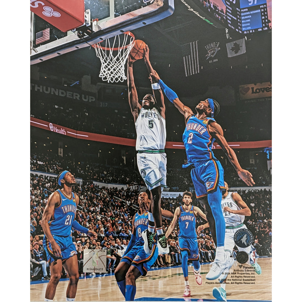 Anthony Edwards Unsigned Minnesota Timberwolves 8x10 Photo (Various to Choose From) Collectibles Fan HQ Marginal Contact vs. OKC  