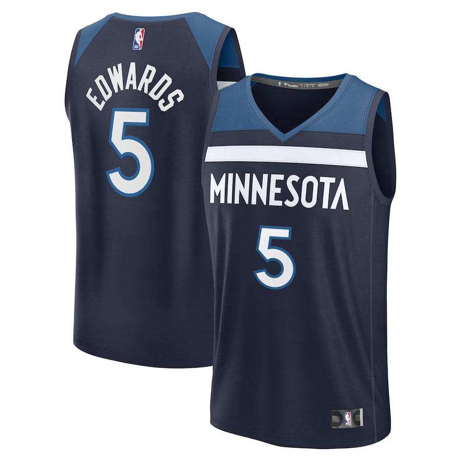 Anthony Edwards Fanatics Youth Navy Minnesota Timberwolves Fast Break Replica Icon Edition Jersey Jerseys Fanatics