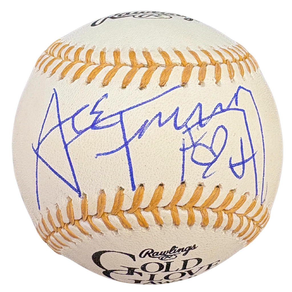 RARE - NEVER BEFORE OFFERED! Ace Frehley Autographed GOLD Rawlings Official Major League Baseball Autographs FanHQ