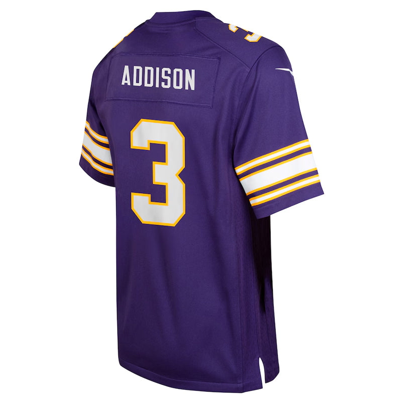 Jordan Addison Youth Minnesota Vikings Purple Nike Classic Game Jersey Kids Nike   