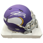 Jordan Addison Autographed Minnesota Vikings Classic Mini Helmet Autographs FanHQ   