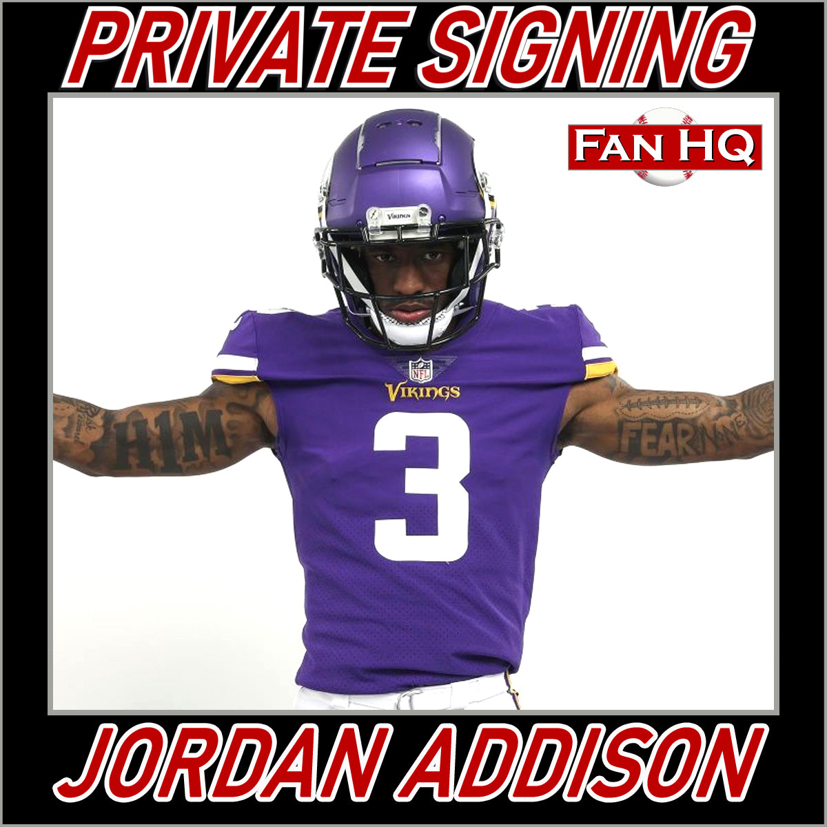 Jordan Addison Minnesota Vikings Autographed Fanatics Authentic Duke  Showcase Football