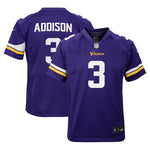 Jordan Addison Youth Minnesota Vikings Purple Nike Game Jersey Kids Nike   