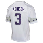 AVAILABLE IN-STORE ONLY! Jordan Addison Youth Minnesota Vikings White Nike Alternate Game Jersey Jersey Nike   