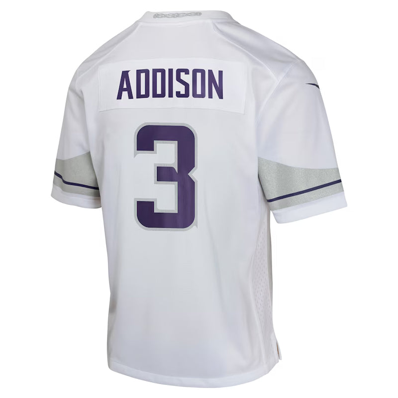 AVAILABLE IN-STORE ONLY! Jordan Addison Youth Minnesota Vikings Nike White Alternate Game Jersey Jersey Nike