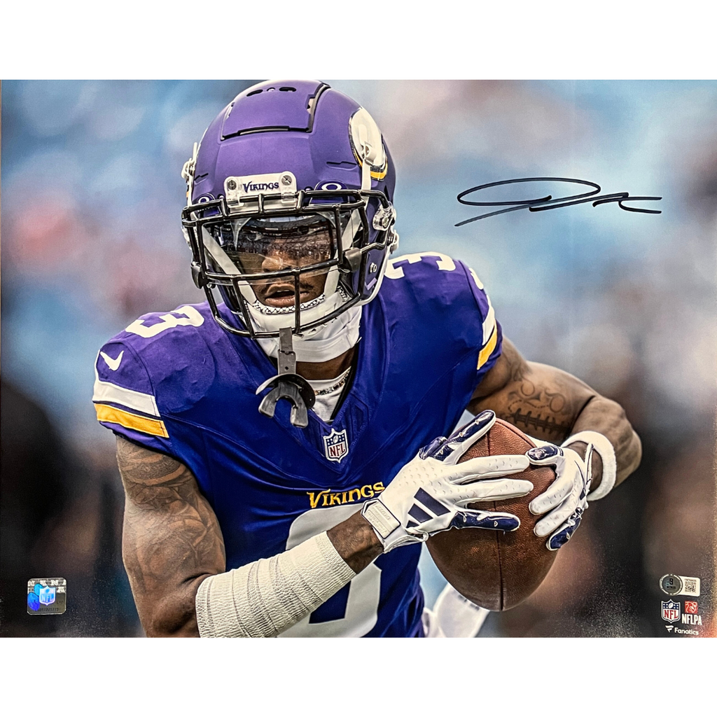 Jordan Addison Autographed Minnesota Vikings 16x20 Photo Autographs FanHQ