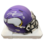 Jordan Addison Autographed Minnesota Vikings Speed Mini Helmet Autographs FanHQ   