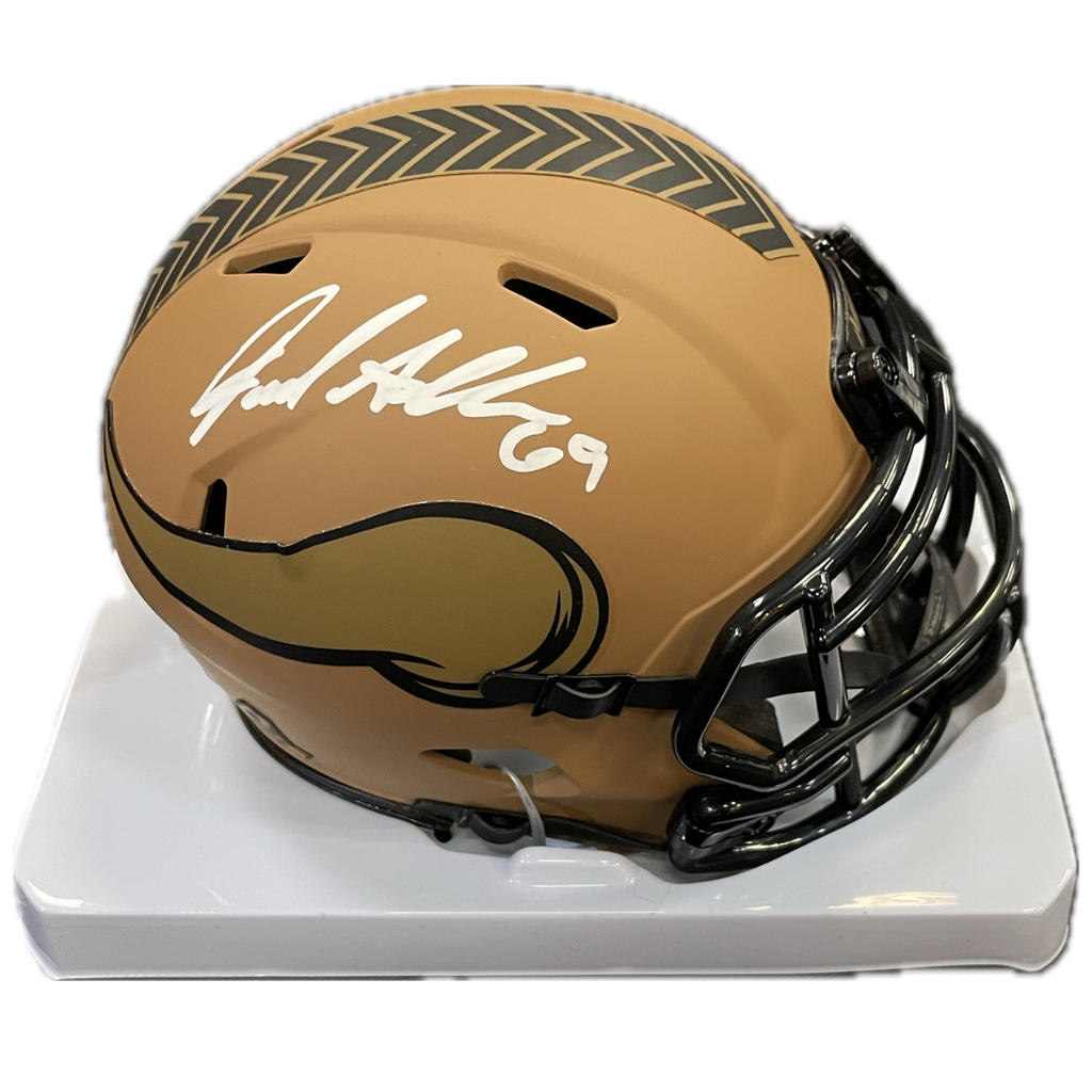 Jared Allen Autographed Minnesota Vikings Salute To Service Mini Helmet Autographs FanHQ   