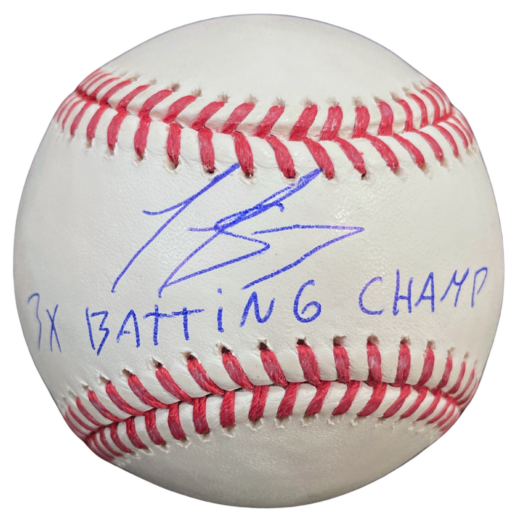 Luis Arraez Autographed Rawlings Official Major League Baseball w/ 3X Batting Champ Inscription Autographs FanHQ