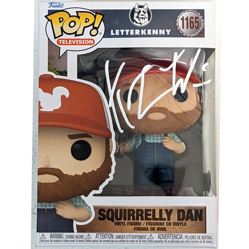 Letterkenny K. Trevor Wilson Autographed Squirrelly Dan Funko Pop Vinyl Figure Autographs FanHQ White