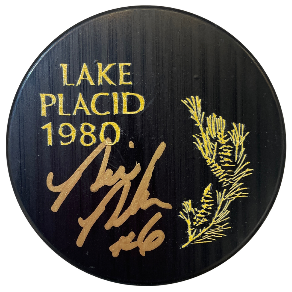 Bill Baker Autographed Fan HQ Exclusive 1980 Lake Placid Puck Autographs FanHQ