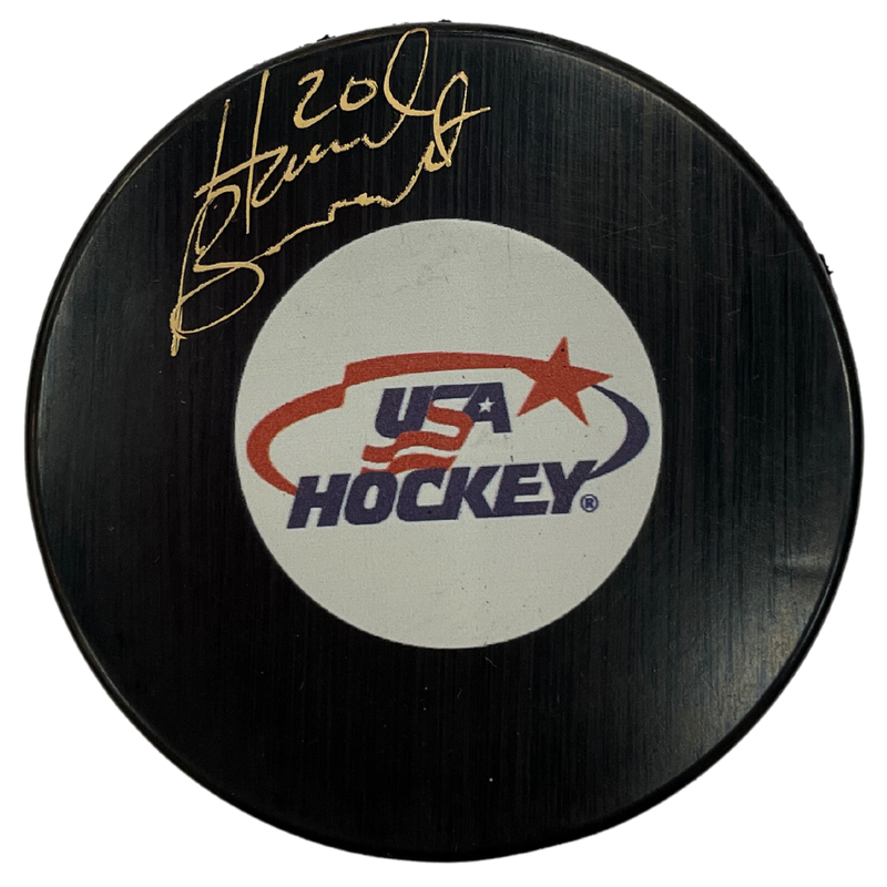 Hannah Brandt Autographed USA Hockey Logo Puck Autographs FanHQ   
