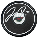Jonas Brodin Autographed Minnesota Wild Black Logo Puck Autographs FanHQ
