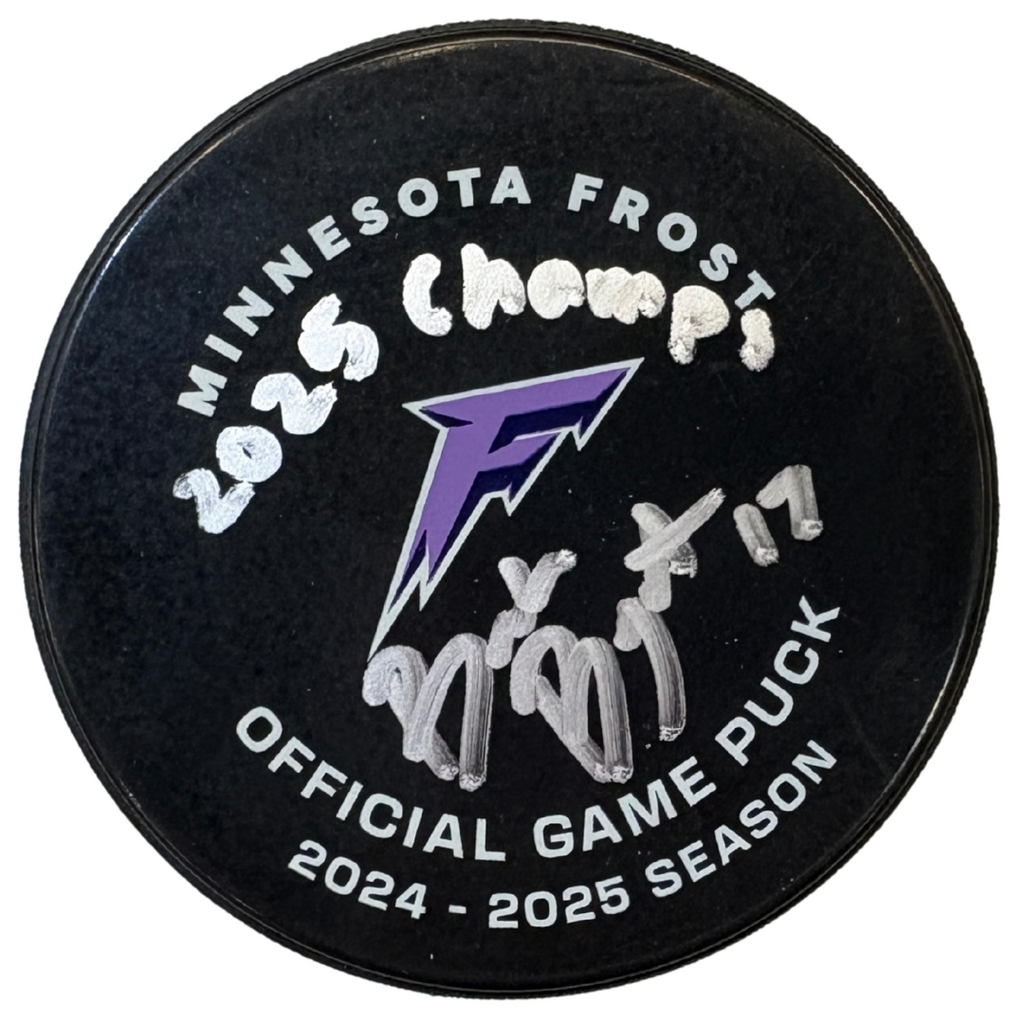 Brooke Bryant Autographed Minnesota Frost Official Game Puck w/ 25 Champs Inscription Autographs FanHQ