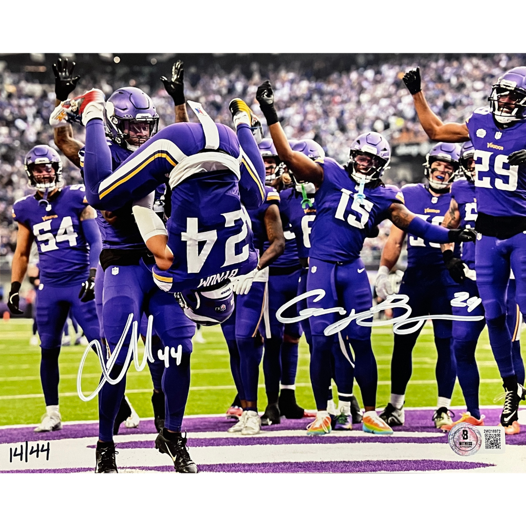 Cam Bynum and Josh Metellus Autographed Minnesota Vikings 8x10 Photo (Numbered Edition) Autographs FanHQ Standard Number (2-23 | 25-43)