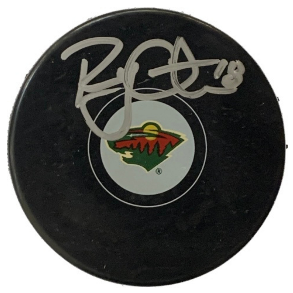 Ryan Carter Autographed Minnesota Wild Logo Puck Autographs FanHQ   