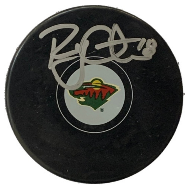 Ryan Carter Autographed Minnesota Wild Logo Puck