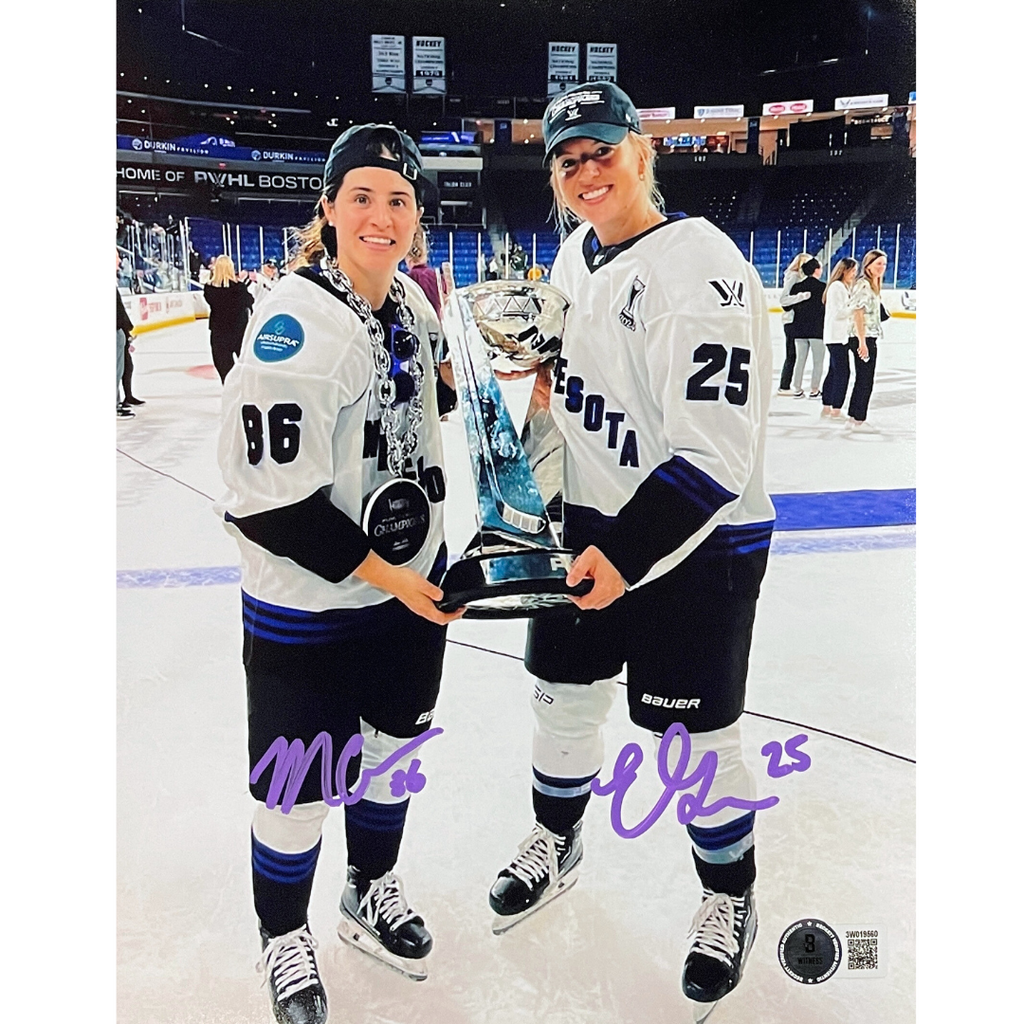 Michela Cava & Emma Greco Autographed PWHL Minnesota 8x10 Photo Autographs FanHQ