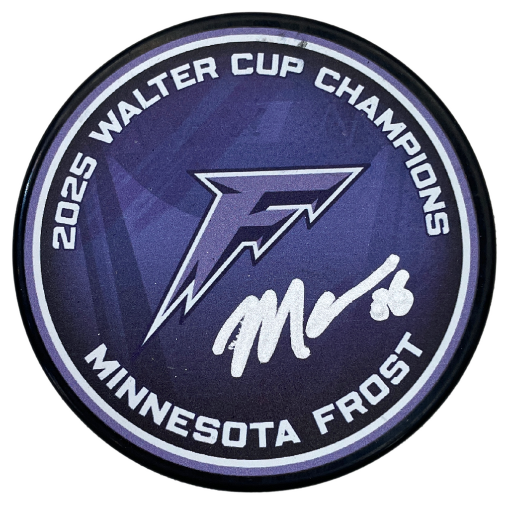 Michela Cava Autographed Minnesota Frost Walter Cup Champions Two-Sided Logo Puck Autographs FanHQ
