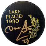 Dave Christian Autographed Fan HQ Exclusive 1980 Lake Placid Puck Autographs FanHQ